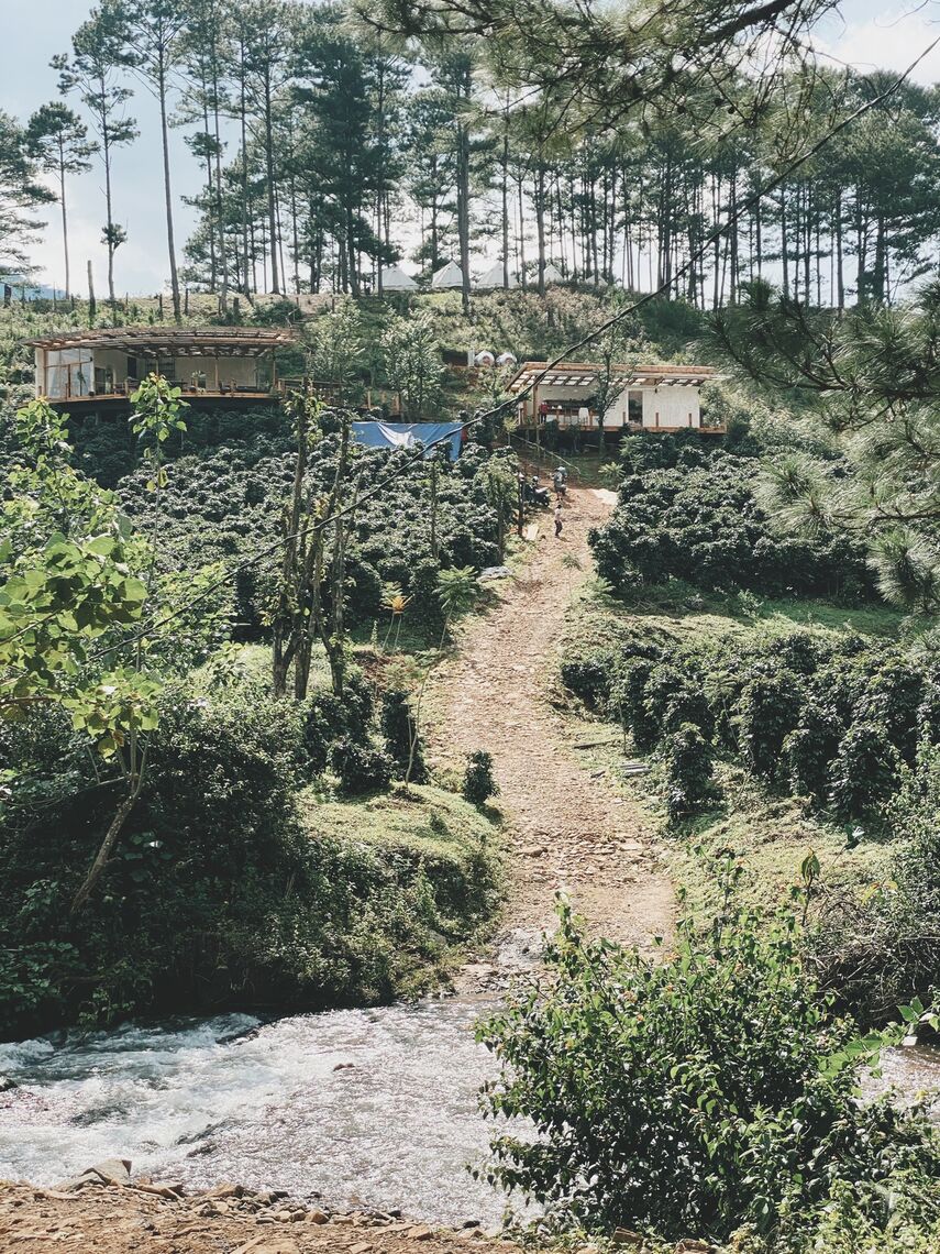 Con suôi nhỏ bao quanh farm