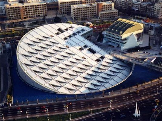 Đại thư viện Alexandria (New Bibliotheca Alexandrina) nhìn toàn cảnh từ trên cao (ảnh st)