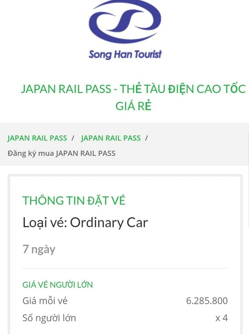 Đại Lý Song Han Tourist - nơi mua vé JRL