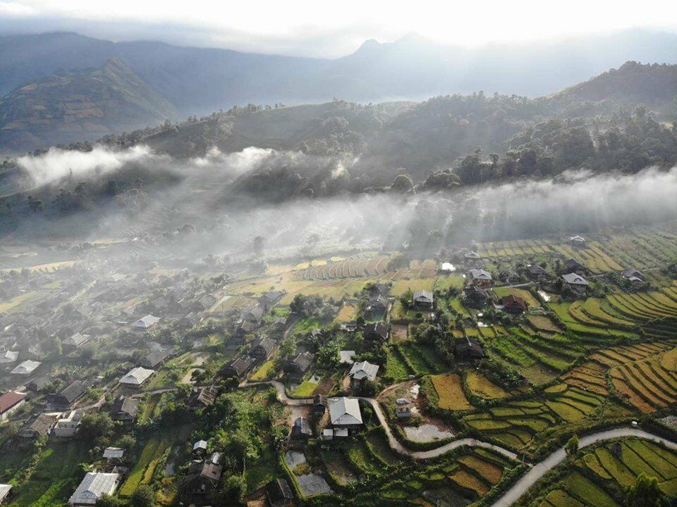 Không gian bản làng tại Ngọc Chiến (Ảnh: Lê Mạnh)