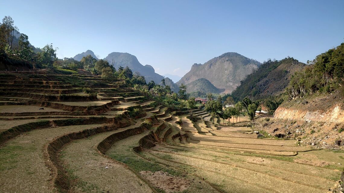 Ruộng bậc thang sau mùa thu hoạch (Ảnh: fb. Ant Travel)