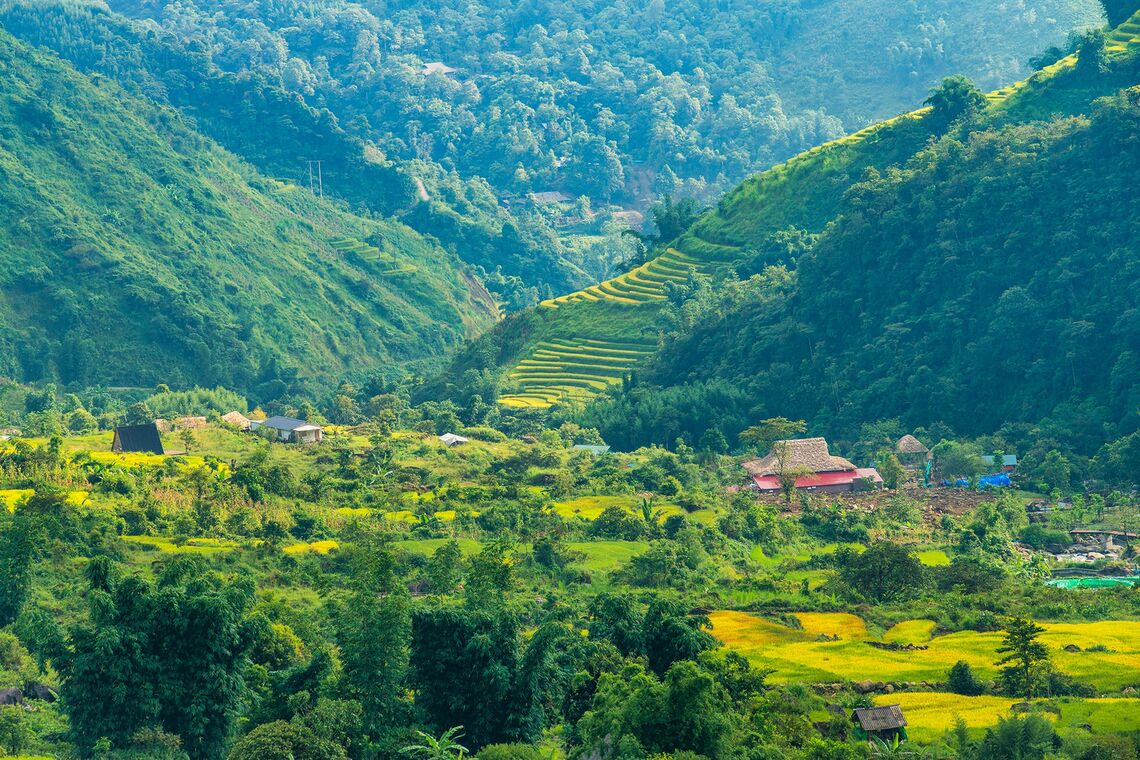 Khung cảnh Y Tý vào mùa vàng đẹp đến mê mẩn lòng người. Ảnh: FB@trungkbiearn